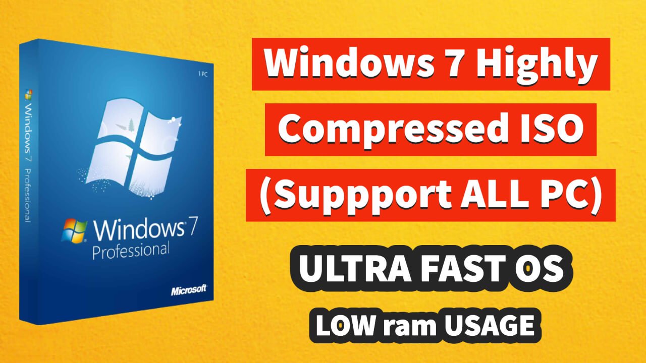 Windows 7 Highly Compressed Official ISO (Just 700MB)