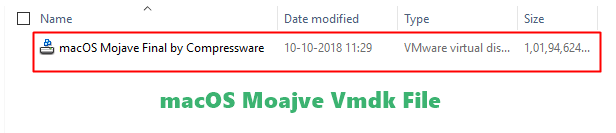 MacOS Mojave Vmware ISO Image Google drive VMDK Zip File 