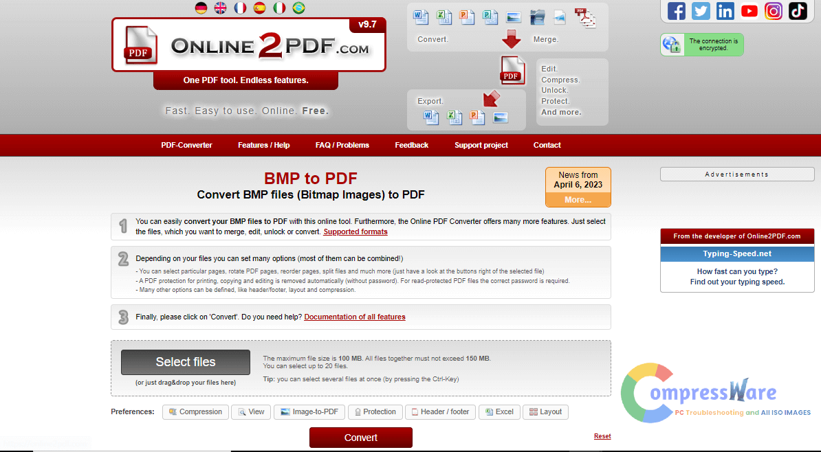 How to Convert Bitmap Picture to PDF Format (without App)